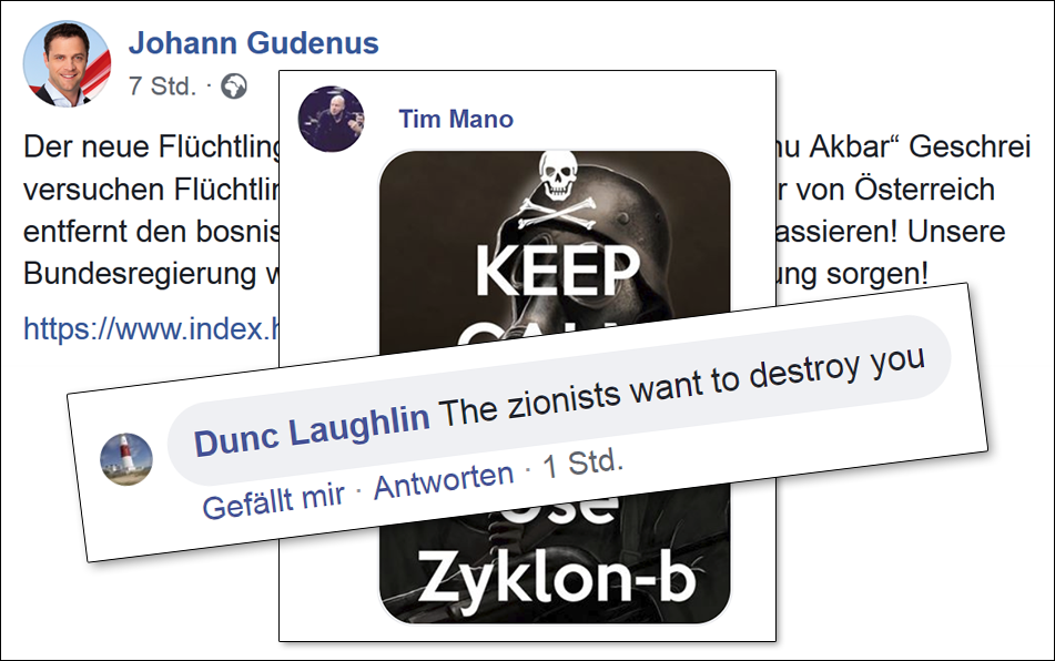 Bei Volkshetzer Gudenus: Zyklon-B, Zionisten!, Schießbefehl!