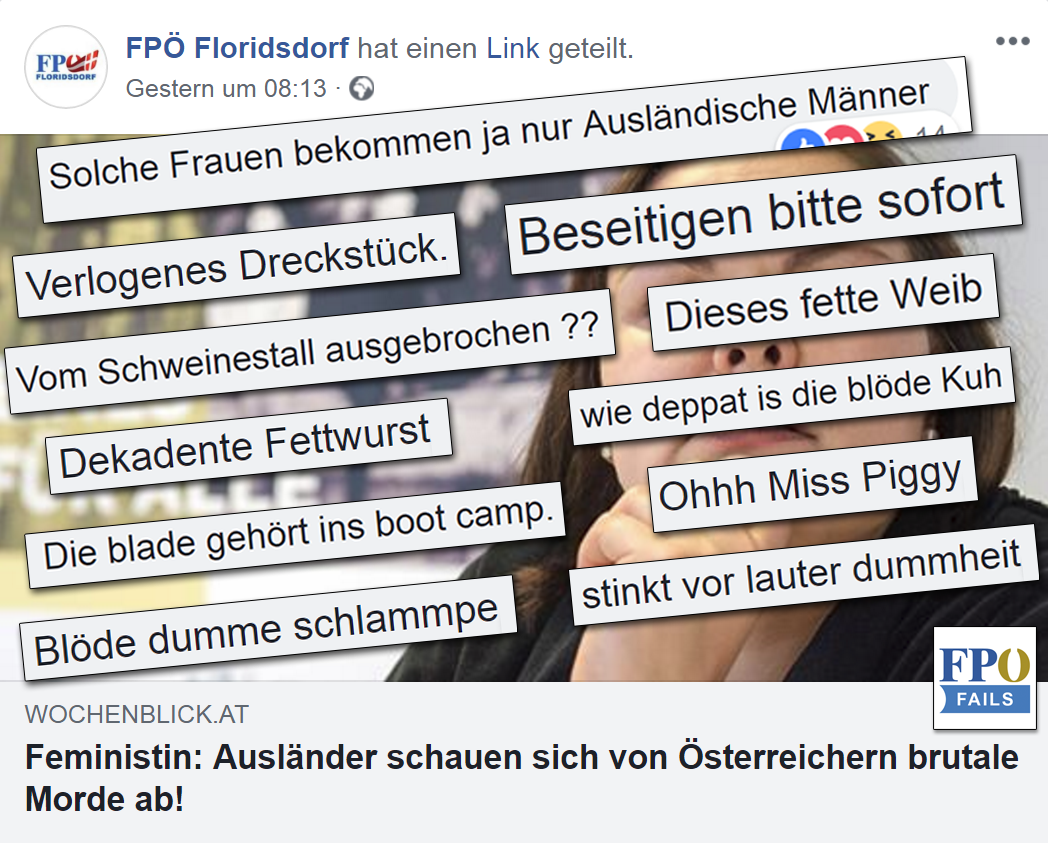 FPÖ Floridsdorf: Hass und Sexismus gegen Lena Jäger, Projektleiterin des Frauen*Volksbegehrens