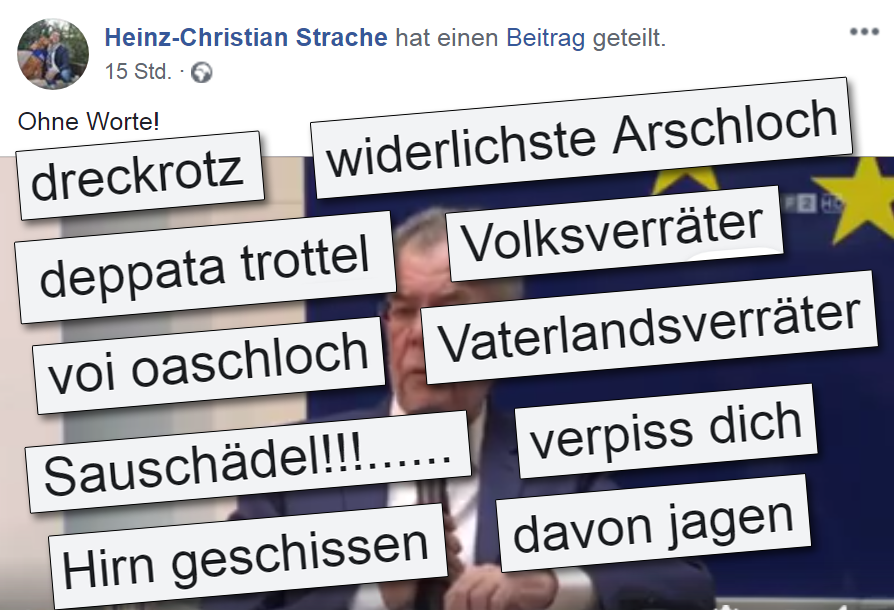 Vizekanzler Strache attackiert Bundespräsident Van der Bellen – unfassbare Hasskommentare sind die Folge