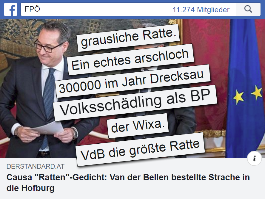 #Hassimnetz gegen den Bundespräsidenten in öffentlicher FPÖ-Gruppe mit 100% Klarnamen
