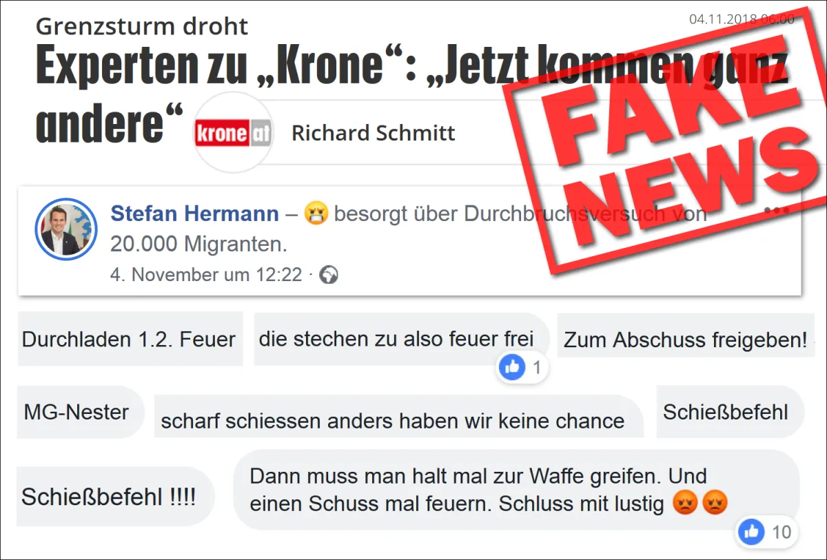 Kronen Zeitung und FPÖ: Verhetzung mittels FAKE NEWS